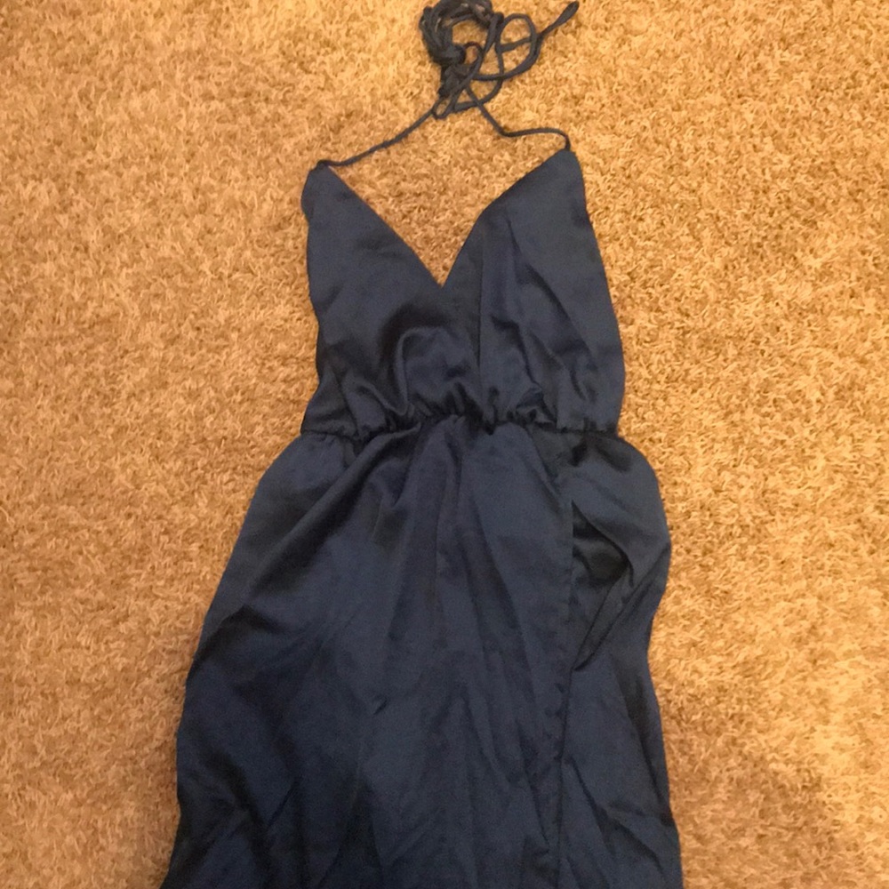 Backless maxi dress teal